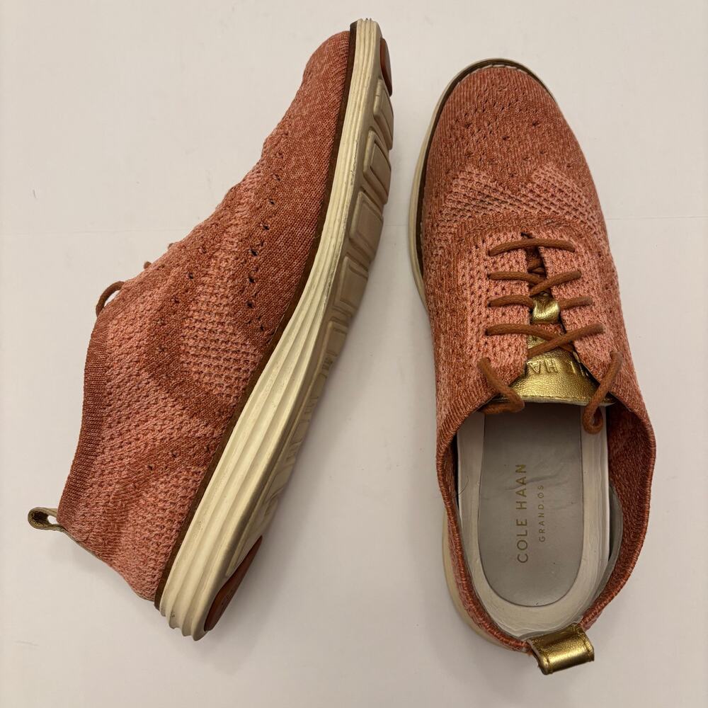 Cole Haan Grand OS Womens 6.5B Coral Knit Oxford Sneakers W11504